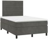 vidaXL Boxspringbett mit Matratze & LED Dunkelgrau 120x190 cm Samt 3270318 Bild 3
