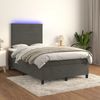 vidaXL Boxspringbett mit Matratze & LED Dunkelgrau 120x190 cm Samt 3270318 Bild 5