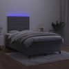 vidaXL Boxspringbett mit Matratze & LED Dunkelgrau 120x190 cm Samt 3270318 Bild 4