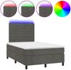 vidaXL Boxspringbett mit Matratze & LED Dunkelgrau 120x190 cm Samt 3270318 Bild 2