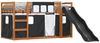 vidaXL Etagenbett mit Rutsche und Gardinen Weiß und Schwarz 90x200 cm 3284113 Bild 4