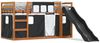 vidaXL Etagenbett mit Rutsche und Gardinen Weiß und Schwarz 90x200 cm 3284113 Bild 2