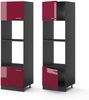 Mikrowellenschrank R-Line Rot Hochglanz 60 cm Vicco Bild 5