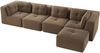 4-Sitzer Sofa 386×177×69 cm aus Cordstoff rahmenlos modular mit Ottomane, braun Bild 5