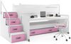 BMS Etagenbett für Kinder MAX 1 Weiß Rosa mit Schreibtisch Bild 2
