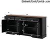 Merax Wohnzimmerschrank, Sideboard, 3D-vertikale Streifen, 3 Schubladen, 4Türen, Korpus aus MDF, Schwarz Bild 4