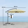 Outsunny Ampelschirm wasserdicht, mit Ständer, Kurbel, Windsicherung, LxB: 260x260 cm, neigbar Kurbelschirm, Sonnenschirm Alu, Sonnenschutz für Balkon, Garten, Terrasse, Beige Bild 2