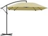 Outsunny Ampelschirm wasserdicht, mit Ständer, Kurbel, Windsicherung, LxB: 260x260 cm, neigbar Kurbelschirm, Sonnenschirm Alu, Sonnenschutz für Balkon, Garten, Terrasse, Beige Bild 5