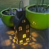 UNUS GARDEN LED Solarleuchte Metall-Häuser groß, Metallhaus Laterne Windlicht Garten Eingang Teelichthaus Dekolicht Bild 3