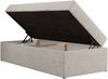 Boxspringbett 90x200 Polsterbett ZERO 90 Einzelbett ohne Kopfteil, inkl. Stauraum & Multipocket-Matratze, Hotelbett - Hellgrau Strukture - H4 - Topper Visco Bild 5