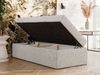 Boxspringbett 90x200 Polsterbett ZERO 90 Einzelbett ohne Kopfteil, inkl. Stauraum & Multipocket-Matratze, Hotelbett - Hellgrau Strukture - H4 - Topper Visco Bild 3