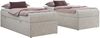 Boxspringbett 90x200 Polsterbett ZERO 90 Einzelbett ohne Kopfteil, inkl. Stauraum & Multipocket-Matratze, Hotelbett - Hellgrau Strukture - H4 - Topper Visco Bild 4