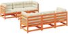 vidaXL 7-tlg. Garten-Sofagarnitur mit Kissen Wachsbraun Kiefernholz 3299302 Bild 2