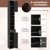 Schmaler Badschrank mit 2 Türen & 1 Schublade Hochschrank 20 x 20 x 180 cm Schwarz Bild 5