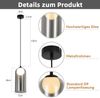 ZMH Hängelampe Esstisch Pendelleuchte Schwarz- 1 Flammig Nachtisch Hängeleuchte Glas Vintage Esstischlampe Hängend G9 Pendellampe Höhenverstellbar für Wohnzimmer Schlafzimmer (ohne Leuchtmittel) Bild 2