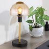 Tischleuchte, Glas, goldfarben, schwarz, Touch, H 32 cm Bild 5