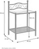 Nachtkonsolen 2er Set im Landhausstil aus Metall mit Glasablage – Cremeweiß Bild 3