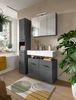 Spiegelschrank Soft II - Grau / Grau Hochglanz Bild 5