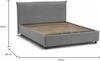 Dmora Akasha-Doppelbett, Bettkasten mit Stoffbezug, 100 % Made in Italy, Öffnung vorne, geeignet für Matratzen 160 x 190 cm, Grau Bild 3