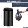 Sensor Mülleimer Küche 40L Schwarz - Automatik Bewegungssensor Klemmring | Smarter Abfalleimer mit Deckel Müllbehälter Kücheneimer Bild 3