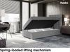 MEBLINI Boxspringbett LUKAS 80x200 cm mit Bettkasten - H3/Grau Webstoff Gepolstert Einzelbett mit Topper & Bonellfederkern-Matratze - 80x200 Rechts Bild 3