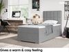MEBLINI Boxspringbett LUKAS 80x200 cm mit Bettkasten - H3/Grau Webstoff Gepolstert Einzelbett mit Topper & Bonellfederkern-Matratze - 80x200 Rechts Bild 4