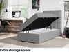 MEBLINI Boxspringbett LUKAS 80x200 cm mit Bettkasten - H3/Grau Webstoff Gepolstert Einzelbett mit Topper & Bonellfederkern-Matratze - 80x200 Rechts Bild 5