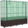 vidaXL Hochbeet mit Gewächshaus-Aufsatz Rattan-Optik 160x40x153 cm 4015803 Bild 2