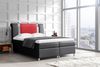 Boxspringbett NATHAN 180x200 cm Kunstleder Schwarz-Rot Bild 3