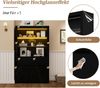 Merax 100 x 35 x 170 cm Vitrinenschränke, Sofa-Sideboard, Hochglanz-Aufbewahrungsschrank, mit LED-Leuchten, Displayschicht aus gehärtetem Glas, Vertikaler Hochschrank fürs Wohnzimmer, Schwarz Bild 5