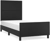 Einzelbett mit Kopfteil Kunstleder Schwarz 80x200 cm Bild 2