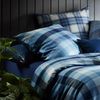 Fleuresse Lech Edelflanell Bettwäsche 155x220 Karo blau denim 603742-32 Bild 3