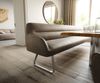 Esszimmerbank Taya-Flex 300 cm Mikrofaser Taupe Vintage Kufengestell flach Edelstahl Taschenfederkern Bild 5