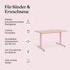Ehrenkind Schreibtisch höhenverstellbar für Kinder und Erwachsene (mit Massivholzplatte & Stahlgestell, langlebig, Tischplatte aus massivem Eichenholz), mitwachsend & zeitlos Bild 2