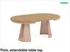 MEBLINI Esstisch Rund Ausziehbar aus Metall - 120-196x76 cm - CONEY - Lancelot Eiche/Kupferfarbe - Loft - Esszimmertisch Modern - Küchentisch - Ausziehtisch - Round Dining Table Bild 2