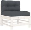 vidaXL 7-tlg. Garten-Lounge-Set mit Kissen Weiß Massivholz 3185949 Bild 4
