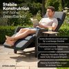 STEELSØN 'Caelum' Polyrattan Sessel mit Liegefunktion, schwarz/Akazie, verstellbare Rückenlehne, inkl. Polster, Ausklapptisch, wetterfest Bild 5