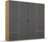 rauch Kleiderschrank; Drehtürenschrank VOYAGER, 4-türig, 4 Schubkästen, Graumetallic/Eiche Artisan, 187x194x53xcm Bild 3