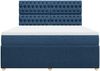 vidaXL Boxspringbett mit Matratze Blau 180x200 cm Stoff 3292148 Bild 4