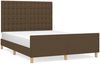Doppelbett mit Kopfteil Stoff Dunkelbraun 140x200 cm Bild 2