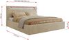 Polsterbett GOLD 5 CLASSIC 180 x 200 cm mit LED-Beleuchtung & Bettkasten, Doppelbett inkl. Lattenrost, Metall-Lift-System & Stauraum, Multipocket Matratze - Creme Plüsch - ELORI LUX Bild 4