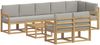 vidaXL Outdoor-Sofagarnitur mit Kissen 9 pcs Weiß und Hellgrau 3387830 Bild 2