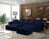 Ecksofa Couchgarnitur TIZIAN in Stoff Salvador Dunkelblau Ottomane Links Bild 3