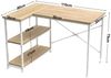 HOMALL Eckschreibtisch 100/120L Form mit Ablagefächern, 2 Tier DIY Lagerregalen Computertisch (L-formiger Schreibtischumit Regal,100/120/140/160cm,Geeignet fur Burotisch, Arbeitszimmer, Schlafzimmer), Schreibtisch,PC Tisch,Heimbüro Bild 4