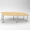 Rheinland Möbel Konferenztisch KONTI 280x130 cm – ovaler Besprechungstisch in Buche mit silbernen Rundrohrfüßen & 2 Kabelauslässen, erweiterbarer Meetingtisch für 8–10 Personen, moderner XXL-Tisch fürs Büro Bild 2