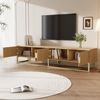 Merax 180 cm TV-Schrank mit Holzmaserung – 4 Türen, halbrunde Griffe Bild 2