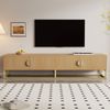 Merax 180 cm TV-Schrank mit Holzmaserung – 4 Türen, halbrunde Griffe Bild 5