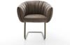 Freischwinger Jada-Flex Mikrofaser Taupe Vintage Freischwinger flach Effektfinish Titan Taschenfederkern Bild 2