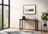 Konsolentisch Marmor-Optik Schwarz Hochglanz 120x40x76cm Metallbeine Flur Anrichte Bild 3