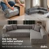 skølm 'Lofn' Modulares Sofa 4 Sitzer, 300x200 cm, Vollschaumcouch mit Metallgestell, Cord dunkelgrau, Schlafsofa vakuumverpackt, kein Aufbau erforderlich Bild 3